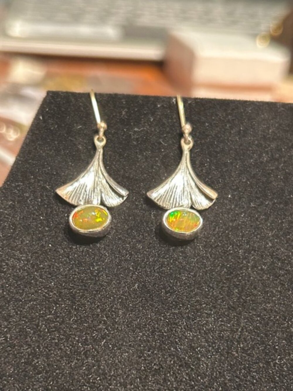 Elegant Silver and Opal Earrings